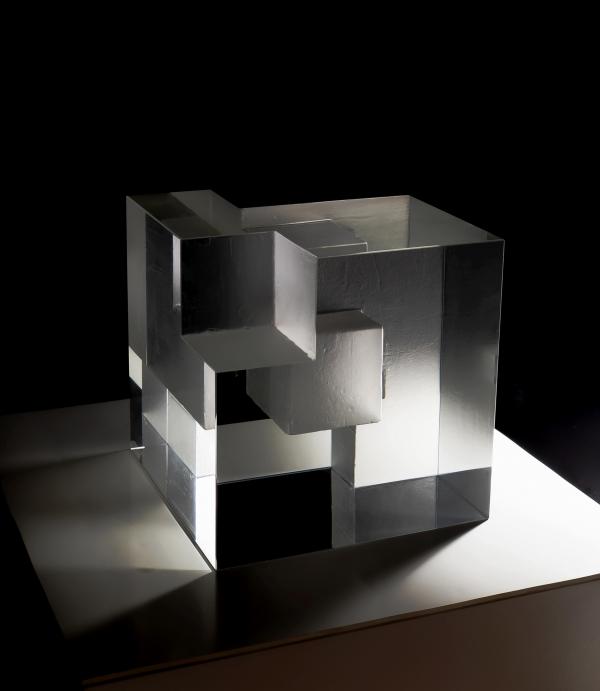 Stepan Paka,CUBE,2022,mould-melted,cut optical glass,20x20x20cm