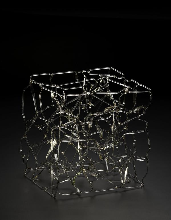Anna Skibska Small Cube Fine Contemporary Art Glass